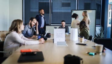 Employees Discussing in the conference room