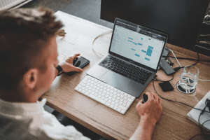 Man Working on a computer