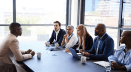 4 Recruiters and 1 Candidate Interviewing.